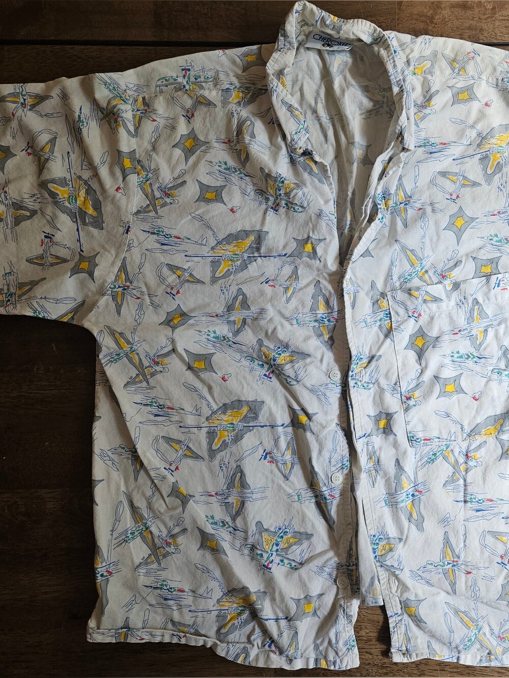 Vintage Mens Short Sleeve Button Up